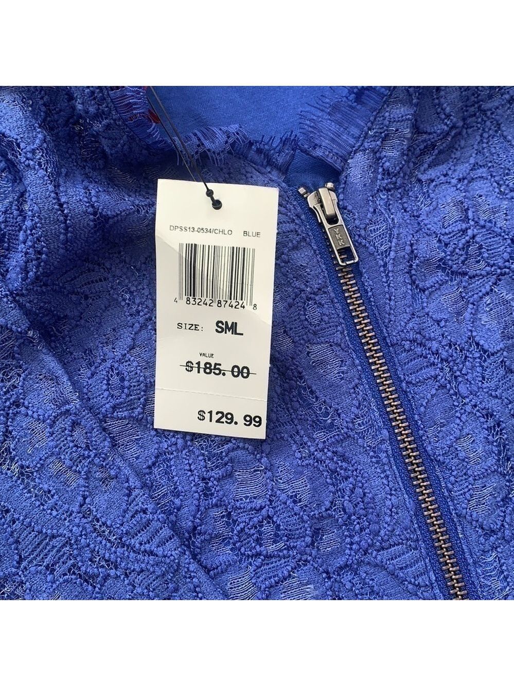 Saks Fifth Avenue Red Label Lace Dress Purple Small NWT - Picture 4 of 6